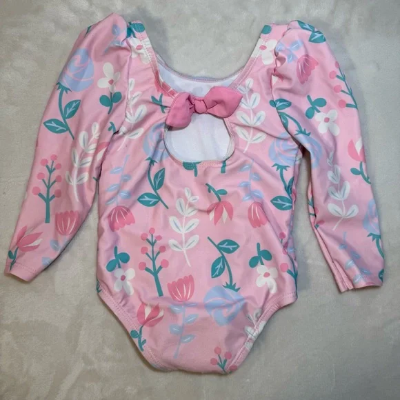 Disney‎ Princess Baby Girl Swimsuit Pink Long Sleeve 18M - Picture 3 of 4